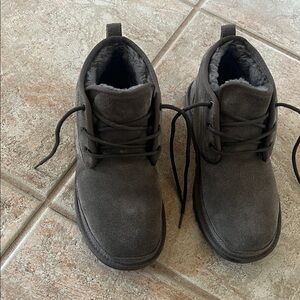 UGG Charcoal Suede Lace-Up Boots